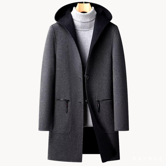 Manteau En Laine À Capuche Pour Homme