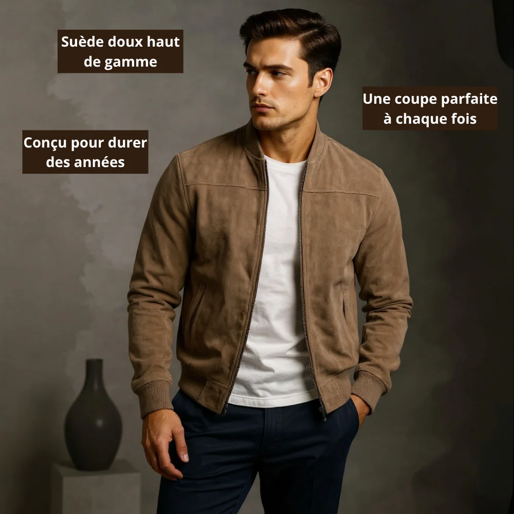 DUMONT LYON | VESTE BOMBER EN CUIR SUEDE HOMME