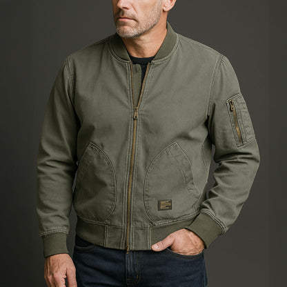 Blouson Bomber À Finitions Côtelées Pour Homme