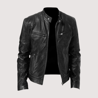 VESTE EN CUIR HAUT DE GAMME ÉLÉGANTE POUR HOMME