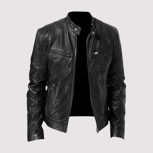 VESTE EN CUIR HAUT DE GAMME ÉLÉGANTE POUR HOMME