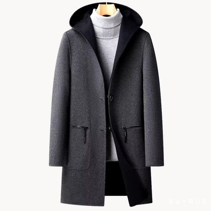 Manteau En Laine À Capuche Pour Homme