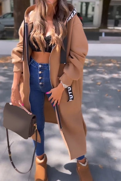 Élise™ | Long Hooded Zip Jacket