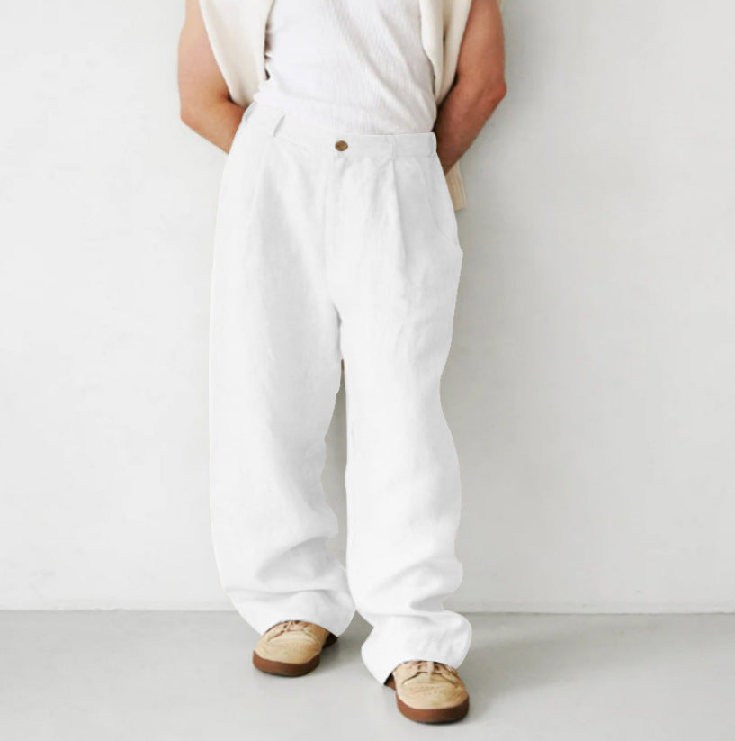 ÉTIENNE | PANTALON EN LIN À JAMBES LARGES