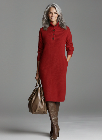 Emma | Robe midi chic à côtes