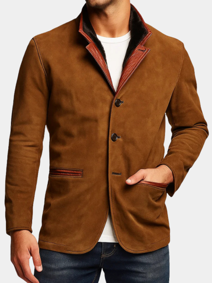 Veste En Daim Ajustée Pour Homme
