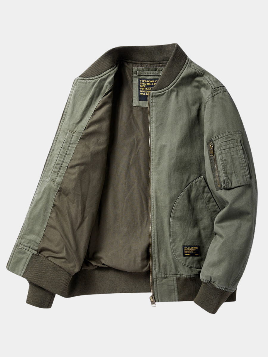 Blouson Bomber À Finitions Côtelées Pour Homme