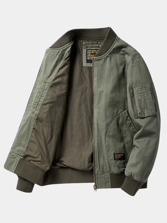 Blouson Bomber À Finitions Côtelées Pour Homme