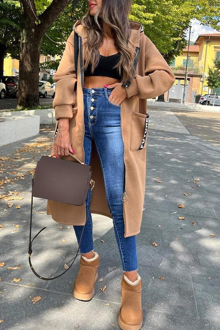 Élise™ | Long Hooded Zip Jacket