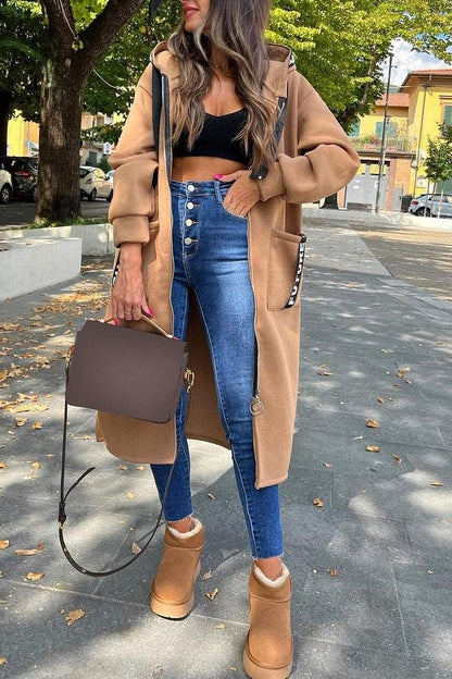 Élise™ | Long Hooded Zip Jacket